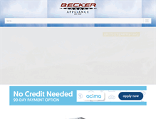 Tablet Screenshot of beckerappliance.com